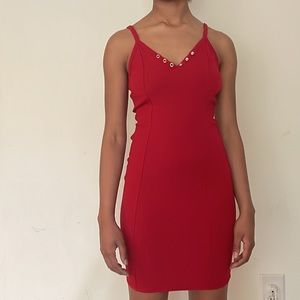 Fashion Nova Size S Red Ribbed Mini Dress